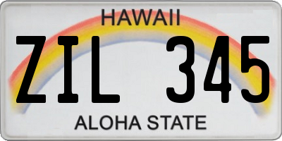HI license plate ZIL345