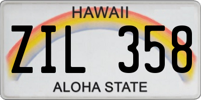 HI license plate ZIL358