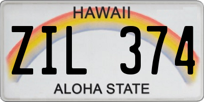HI license plate ZIL374