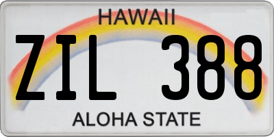 HI license plate ZIL388