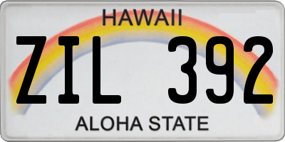 HI license plate ZIL392
