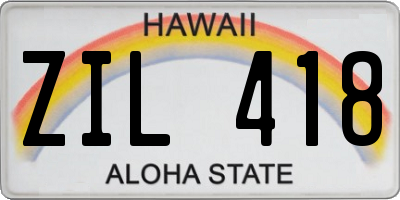 HI license plate ZIL418