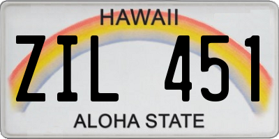 HI license plate ZIL451