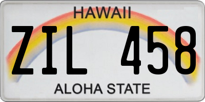 HI license plate ZIL458