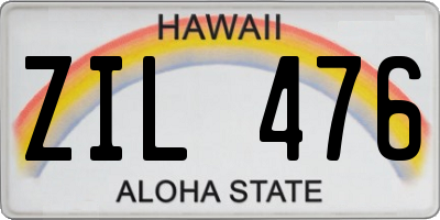 HI license plate ZIL476