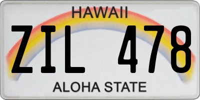 HI license plate ZIL478