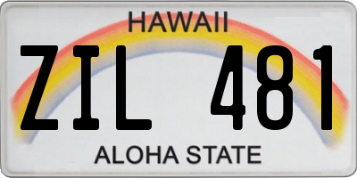 HI license plate ZIL481