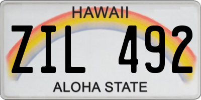 HI license plate ZIL492