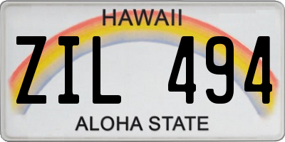 HI license plate ZIL494