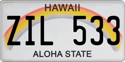 HI license plate ZIL533