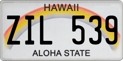 HI license plate ZIL539