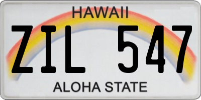 HI license plate ZIL547