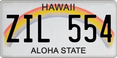 HI license plate ZIL554