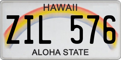HI license plate ZIL576