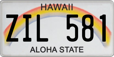 HI license plate ZIL581