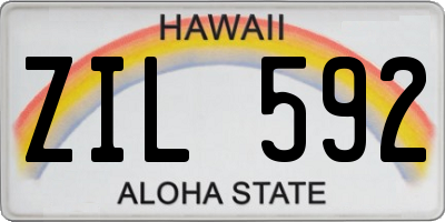 HI license plate ZIL592