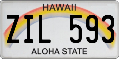 HI license plate ZIL593