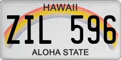 HI license plate ZIL596