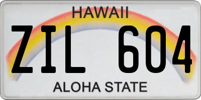 HI license plate ZIL604