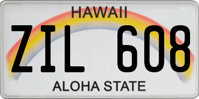 HI license plate ZIL608