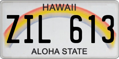 HI license plate ZIL613