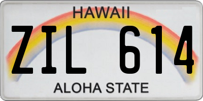 HI license plate ZIL614