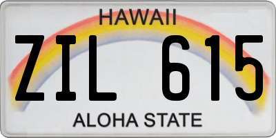 HI license plate ZIL615