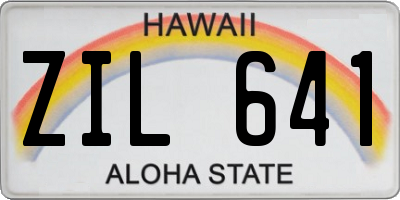 HI license plate ZIL641