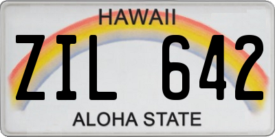 HI license plate ZIL642