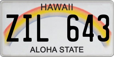 HI license plate ZIL643