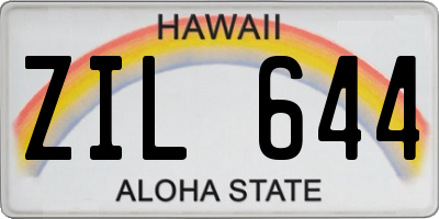 HI license plate ZIL644