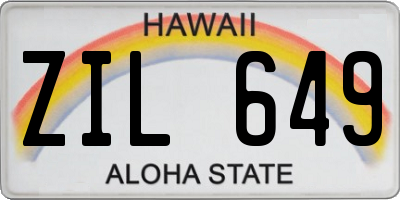 HI license plate ZIL649