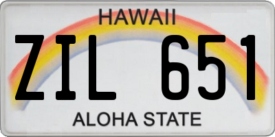 HI license plate ZIL651