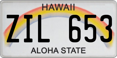 HI license plate ZIL653