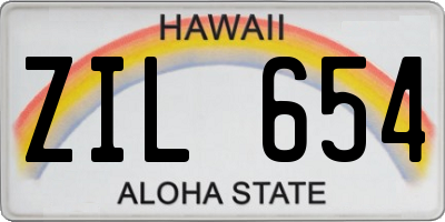 HI license plate ZIL654