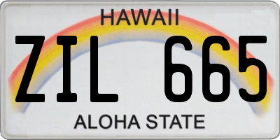 HI license plate ZIL665
