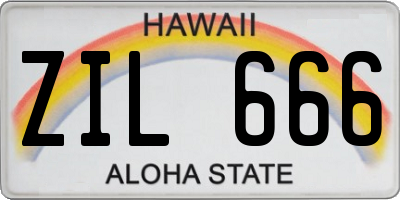 HI license plate ZIL666