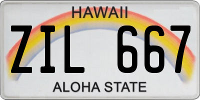 HI license plate ZIL667