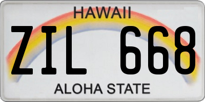 HI license plate ZIL668