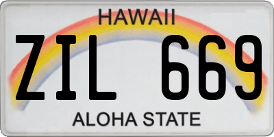 HI license plate ZIL669