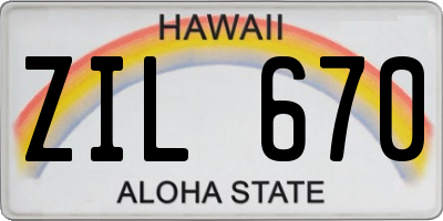 HI license plate ZIL670