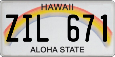 HI license plate ZIL671