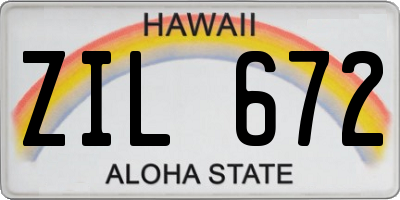 HI license plate ZIL672