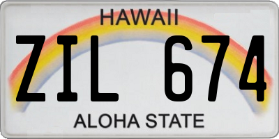 HI license plate ZIL674