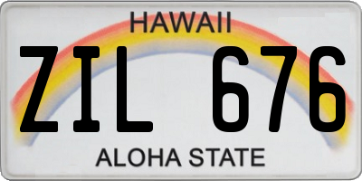 HI license plate ZIL676