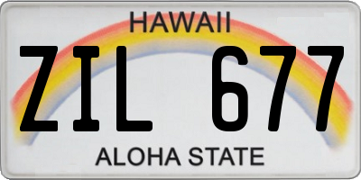 HI license plate ZIL677