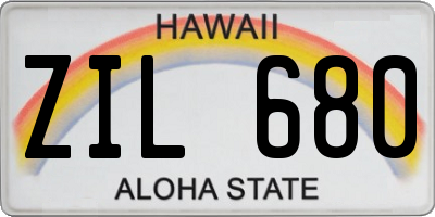HI license plate ZIL680