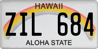HI license plate ZIL684