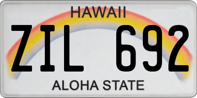 HI license plate ZIL692
