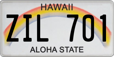 HI license plate ZIL701
